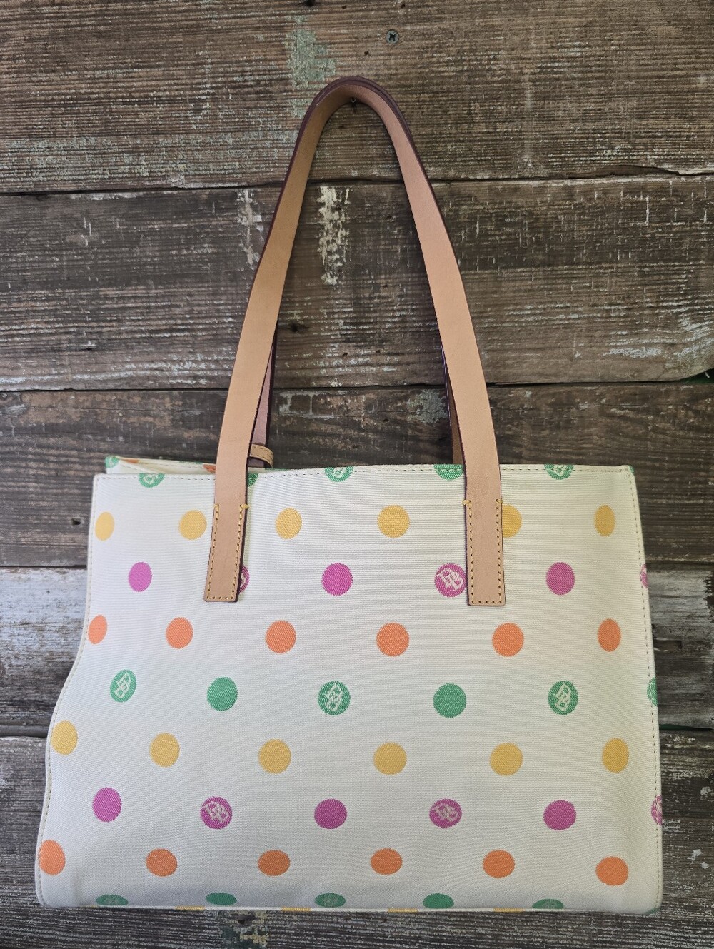 Dooney & Bourke Bubble Dot Tote Y2K Multicolor Charm Bag - Picture 7 of 16
